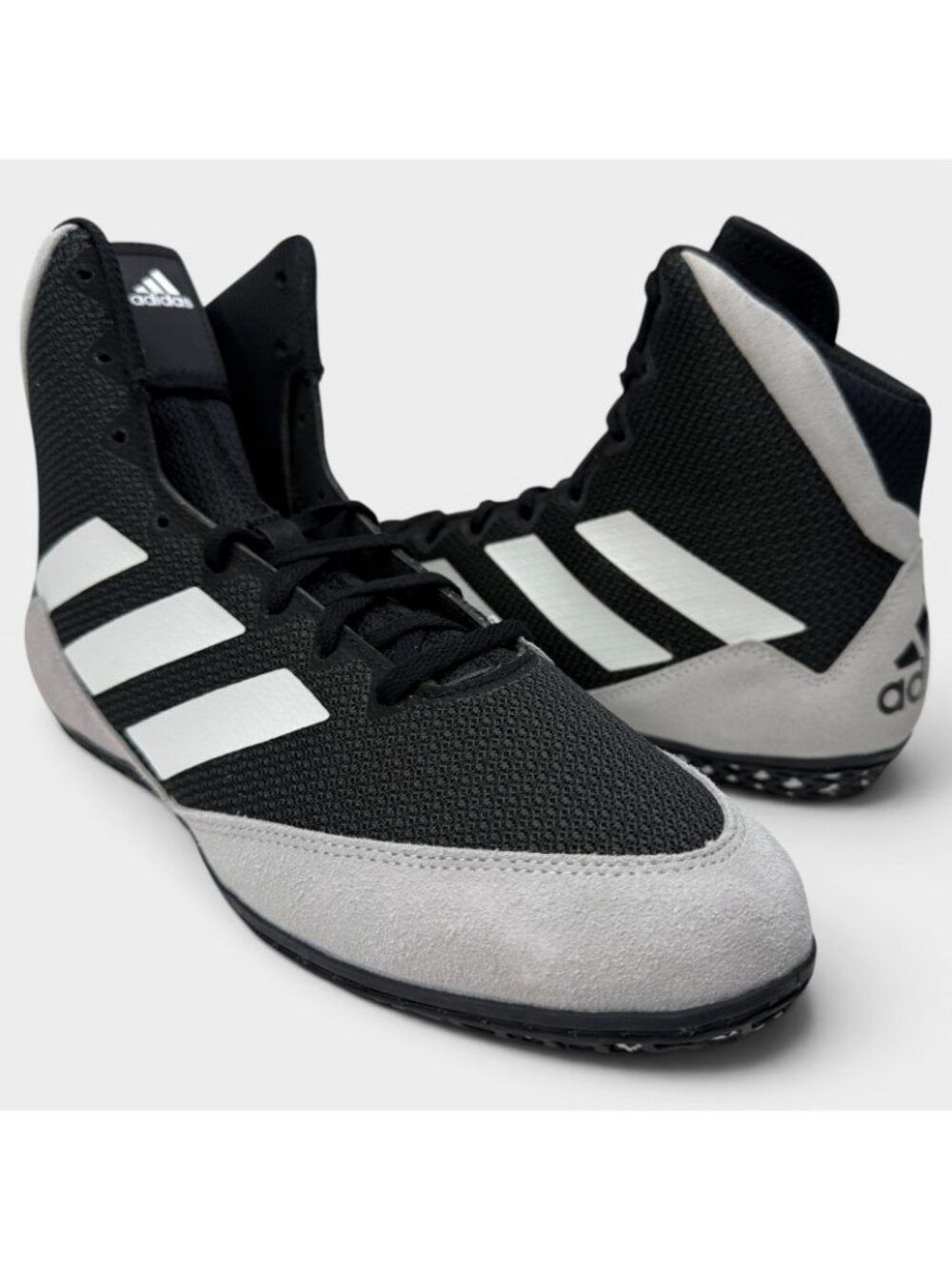 Adidas FZ5381 Mat Wizard 5 Gray White Black Lace-Up Wrestling Shoes Men's US 9.5 - Picture 7 of 13